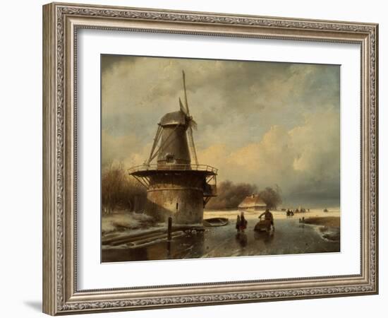 Winter Landscape-Andreas Schelfhout-Framed Giclee Print