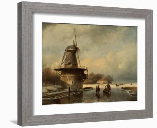 Winter Landscape-Andreas Schelfhout-Framed Giclee Print