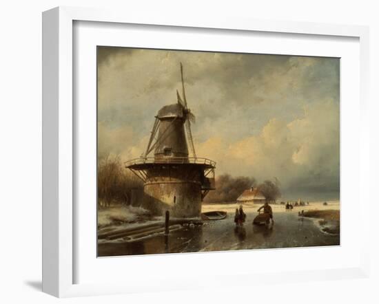 Winter Landscape-Andreas Schelfhout-Framed Giclee Print