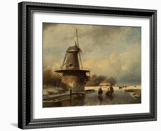 Winter Landscape-Andreas Schelfhout-Framed Giclee Print