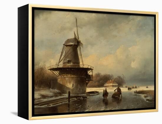 Winter Landscape-Andreas Schelfhout-Framed Premier Image Canvas