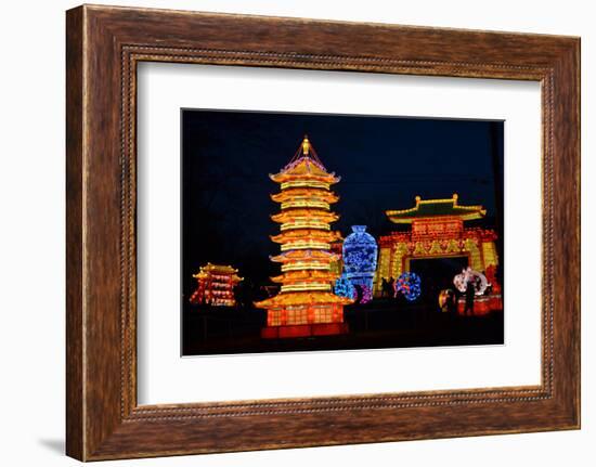 Winter Lantern Festival, Temple, 2018-Anthony Butera-Framed Photographic Print