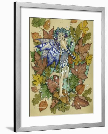 Winter Leaf Fairy-Linda Ravenscroft-Framed Giclee Print