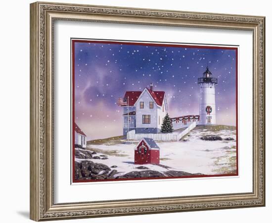 Winter Lighthouse 2-William Vanderdasson-Framed Giclee Print