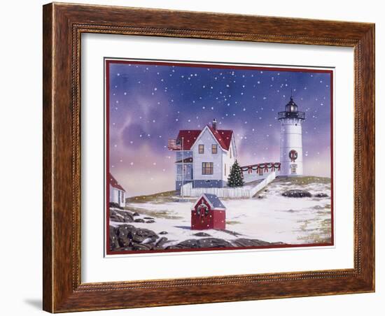 Winter Lighthouse 2-William Vanderdasson-Framed Giclee Print