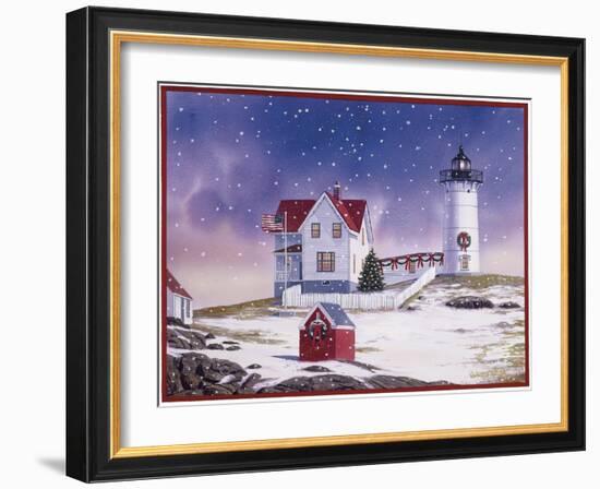 Winter Lighthouse 2-William Vanderdasson-Framed Giclee Print