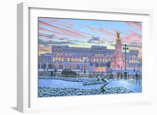 Winter Lights Buckingham Palace-Richard Harpum-Framed Art Print