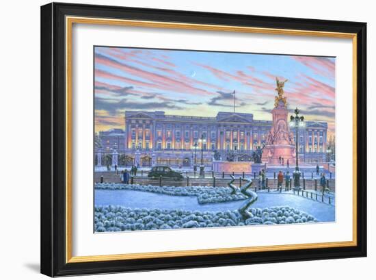 Winter Lights Buckingham Palace-Richard Harpum-Framed Art Print