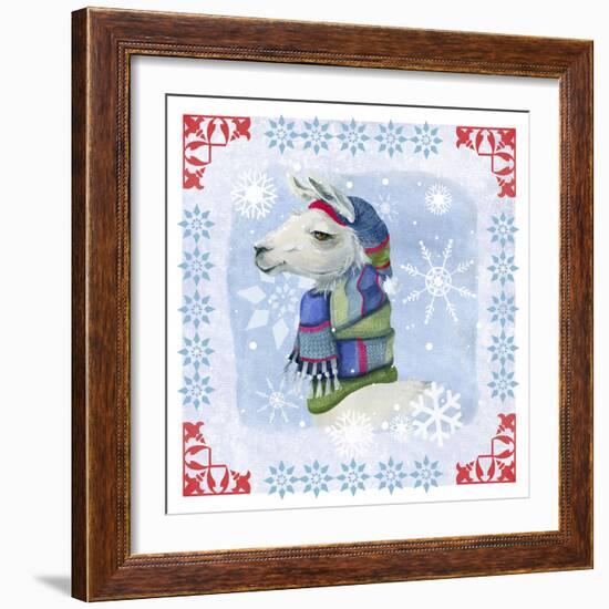 Winter Llama-Fiona Stokes-Gilbert-Framed Giclee Print