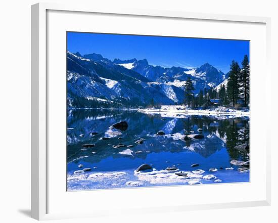 Winter Lodge in Sierra Nevada-Mick Roessler-Framed Photographic Print