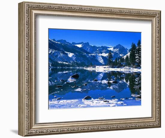 Winter Lodge in Sierra Nevada-Mick Roessler-Framed Photographic Print