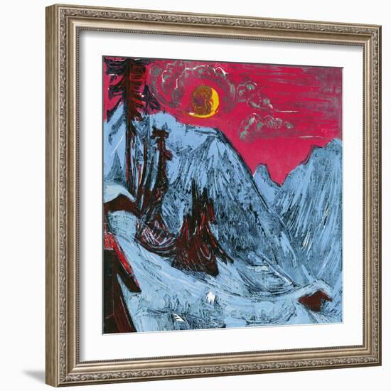 Winter Moonlit Night, 1919-Ernst Ludwig Kirchner-Framed Giclee Print