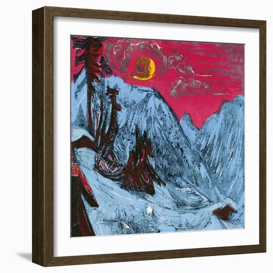 Winter Moonlit Night, 1919-Ernst Ludwig Kirchner-Framed Giclee Print