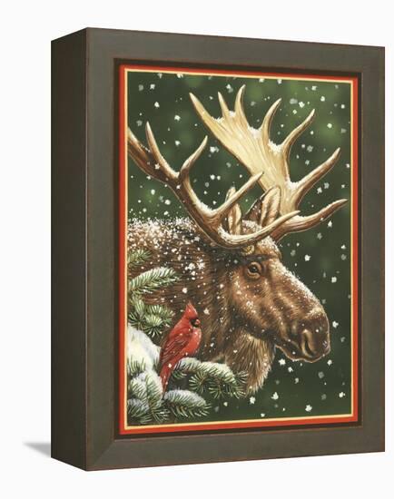 Winter Moose-William Vanderdasson-Framed Premier Image Canvas