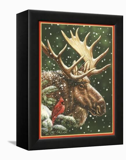 Winter Moose-William Vanderdasson-Framed Premier Image Canvas