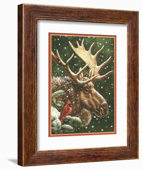 Winter Moose-William Vanderdasson-Framed Giclee Print