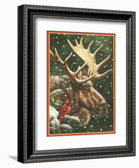 Winter Moose-William Vanderdasson-Framed Giclee Print