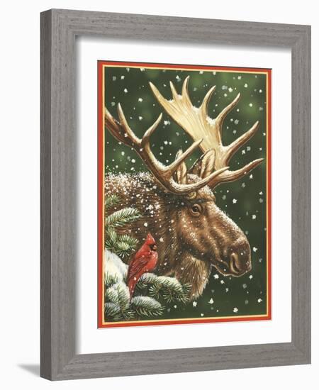 Winter Moose-William Vanderdasson-Framed Giclee Print