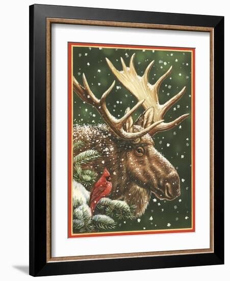 Winter Moose-William Vanderdasson-Framed Giclee Print
