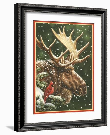 Winter Moose-William Vanderdasson-Framed Giclee Print