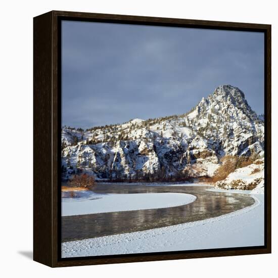 Winter Morning Along the Missouri River Near Hardy, Montana-John Lambing-Framed Premier Image Canvas