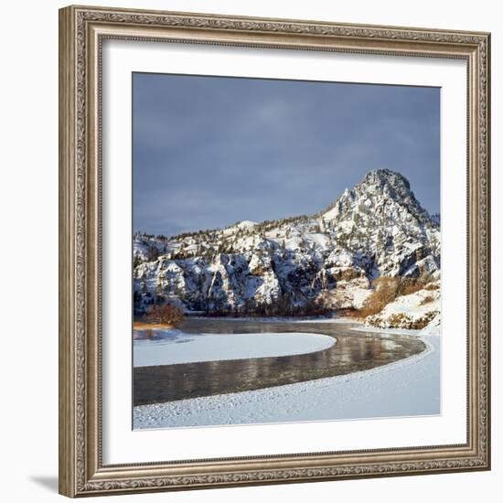 Winter Morning Along the Missouri River Near Hardy, Montana-John Lambing-Framed Photographic Print