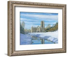Winter Morning - Fountains Abbey Yorkshire-Richard Harpum-Framed Art Print