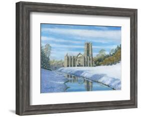 Winter Morning - Fountains Abbey Yorkshire-Richard Harpum-Framed Art Print