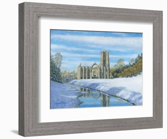 Winter Morning - Fountains Abbey Yorkshire-Richard Harpum-Framed Art Print