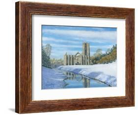Winter Morning - Fountains Abbey Yorkshire-Richard Harpum-Framed Art Print