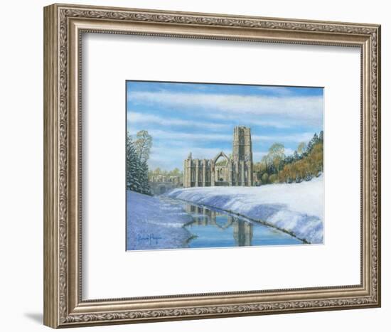 Winter Morning - Fountains Abbey Yorkshire-Richard Harpum-Framed Art Print