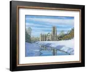 Winter Morning - Fountains Abbey Yorkshire-Richard Harpum-Framed Art Print