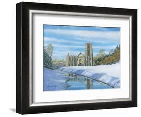Winter Morning - Fountains Abbey Yorkshire-Richard Harpum-Framed Art Print
