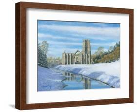 Winter Morning - Fountains Abbey Yorkshire-Richard Harpum-Framed Art Print