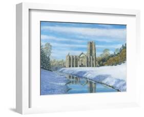 Winter Morning - Fountains Abbey Yorkshire-Richard Harpum-Framed Art Print