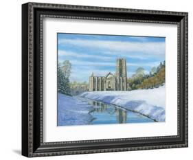 Winter Morning - Fountains Abbey Yorkshire-Richard Harpum-Framed Art Print