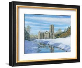 Winter Morning - Fountains Abbey Yorkshire-Richard Harpum-Framed Art Print