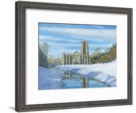 Winter Morning - Fountains Abbey Yorkshire-Richard Harpum-Framed Art Print