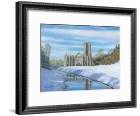 Winter Morning - Fountains Abbey Yorkshire-Richard Harpum-Framed Art Print
