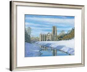 Winter Morning - Fountains Abbey Yorkshire-Richard Harpum-Framed Art Print