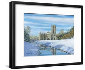 Winter Morning - Fountains Abbey Yorkshire-Richard Harpum-Framed Art Print