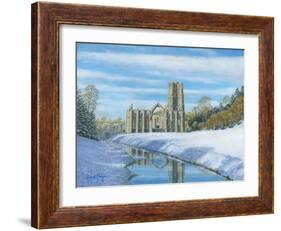 Winter Morning - Fountains Abbey Yorkshire-Richard Harpum-Framed Art Print