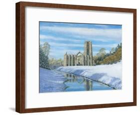 Winter Morning - Fountains Abbey Yorkshire-Richard Harpum-Framed Art Print