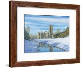 Winter Morning - Fountains Abbey Yorkshire-Richard Harpum-Framed Art Print