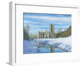 Winter Morning - Fountains Abbey Yorkshire-Richard Harpum-Framed Art Print