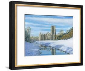 Winter Morning - Fountains Abbey Yorkshire-Richard Harpum-Framed Art Print