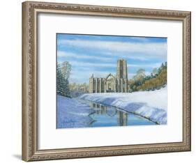 Winter Morning - Fountains Abbey Yorkshire-Richard Harpum-Framed Art Print
