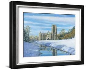 Winter Morning - Fountains Abbey Yorkshire-Richard Harpum-Framed Art Print
