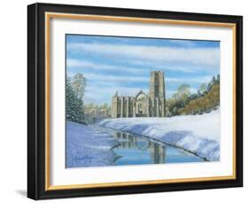 Winter Morning - Fountains Abbey Yorkshire-Richard Harpum-Framed Art Print