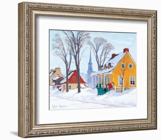 Winter Morning in Baie-St-Paul-Clarence Alphonse Gagnon-Framed Premium Giclee Print